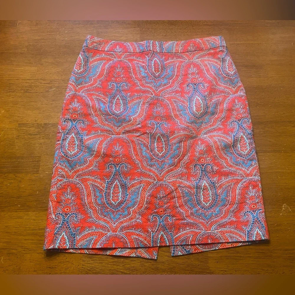 J. Crew Paisley Pencil Skirt